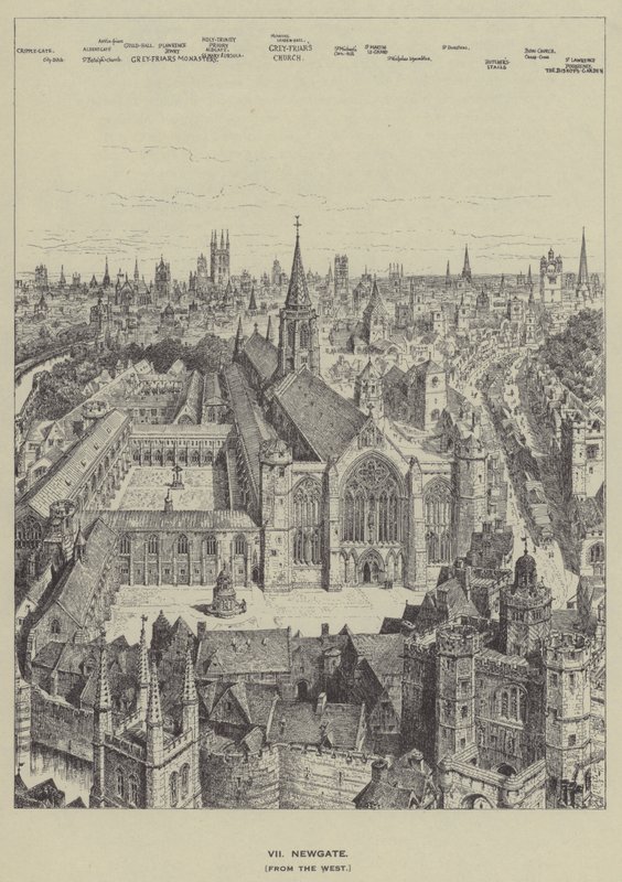 Newgate, fra Vesten af Henry William Brewer