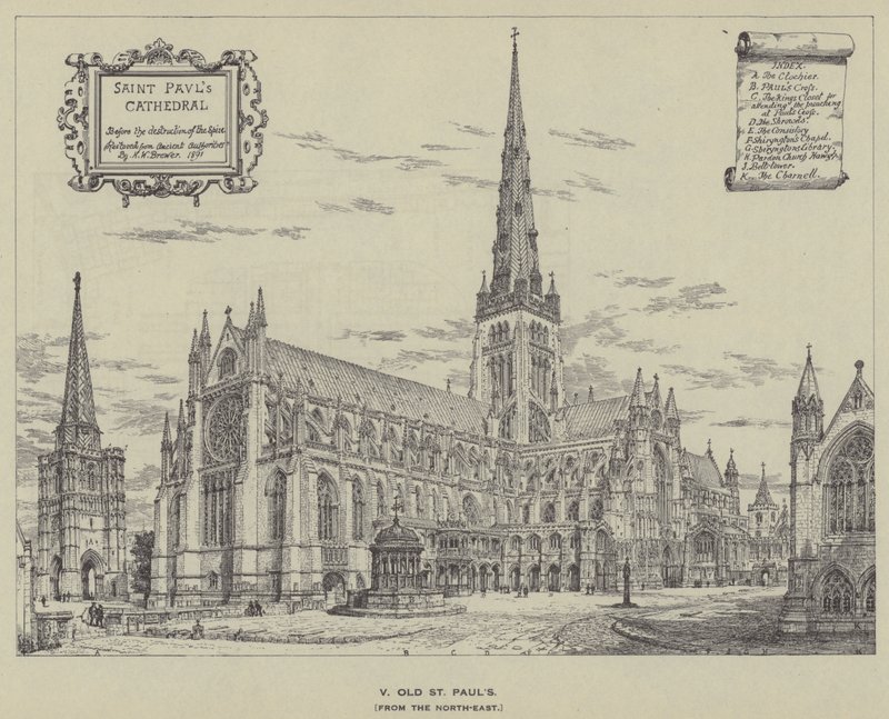 Old St Pauls, fra det nordøstlige af Henry William Brewer