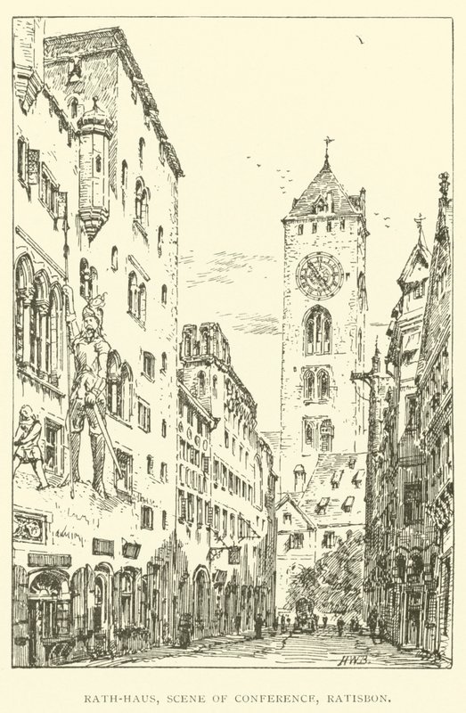 Rath-Haus, konferencescene, Ratisbon (gravering) af Henry William Brewer