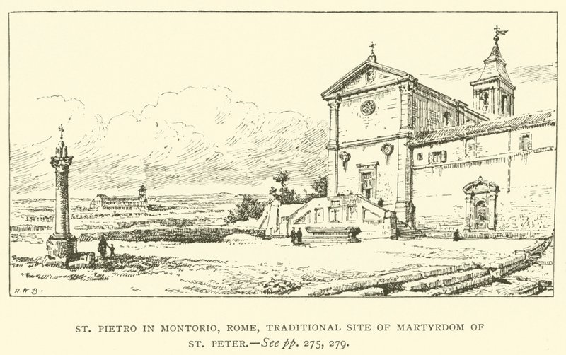 St. Pietro i Montorio, Rom, traditionelt sted for St. Peters martyrdom (gravering) af Henry William Brewer