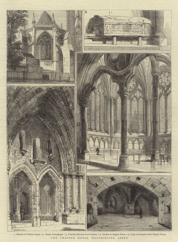 Kapitelhuset, Westminster Abbey af Henry William Brewer