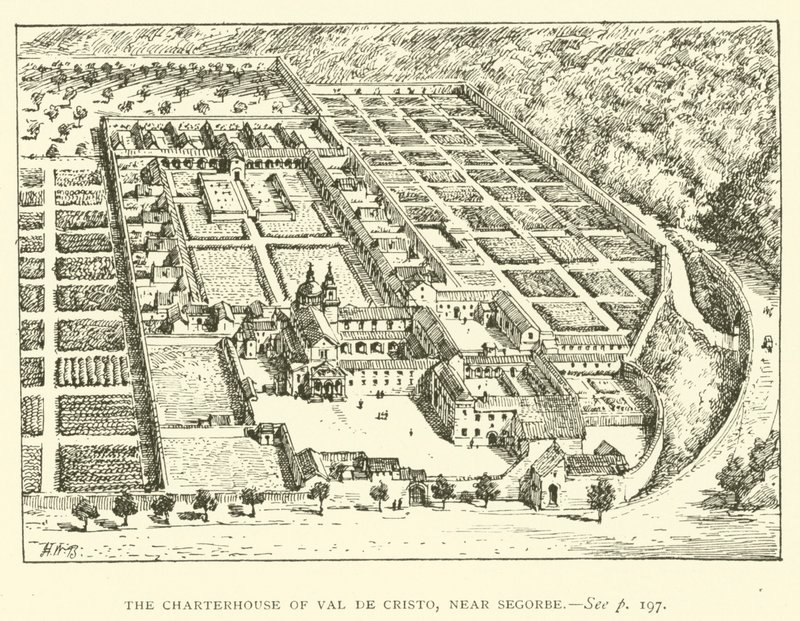 Charterhuset i Val de Cristo, nær Segorbe (gravering) af Henry William Brewer