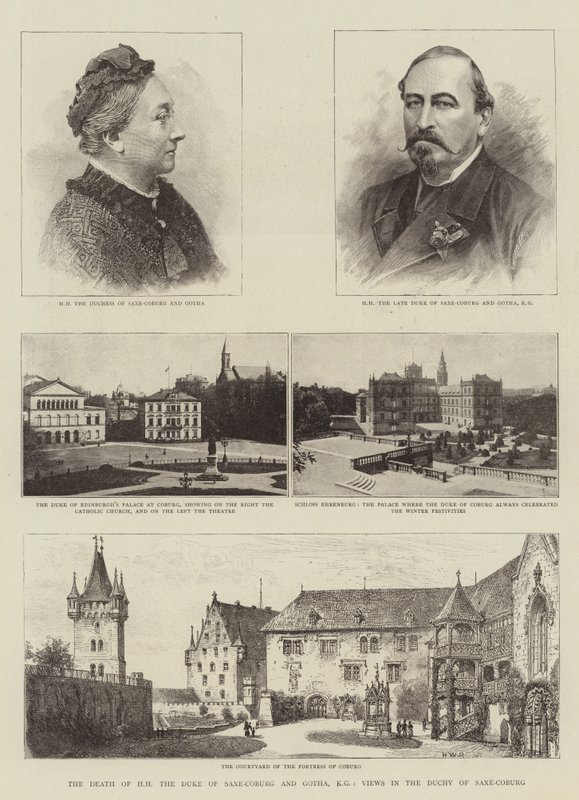 Døden af HH, hertugen af Sachsen-Coburg og Gotha, KG, Udsigter i hertugdømmet Sachsen-Coburg af Henry William Brewer