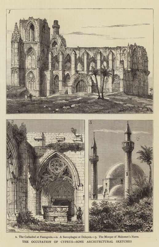 Cyperns besættelse, nogle arkitektoniske skitser af Henry William Brewer