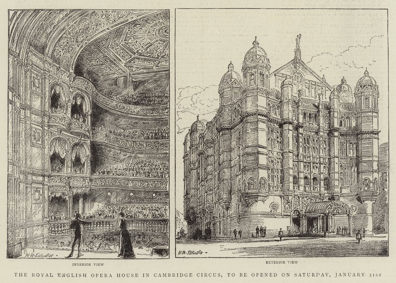 Det kongelige engelske operahus i Cambridge Circus, der åbnes lørdag den 31. januar af Henry William Brewer