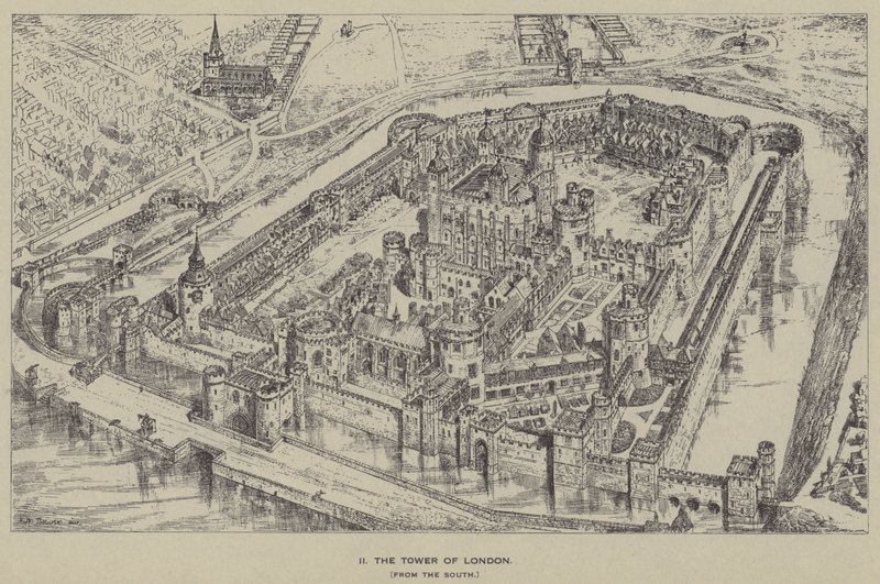 Tower of London, fra syd af Henry William Brewer
