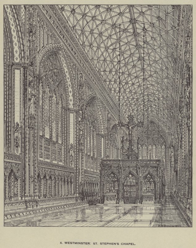 Westminster, St Stephens Chapel af Henry William Brewer