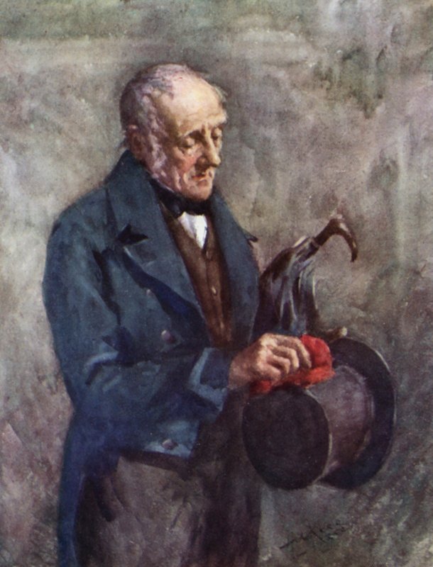 Annals of the Parish: Forberedelse til Kirken (farve litho) af Henry Wright Kerr