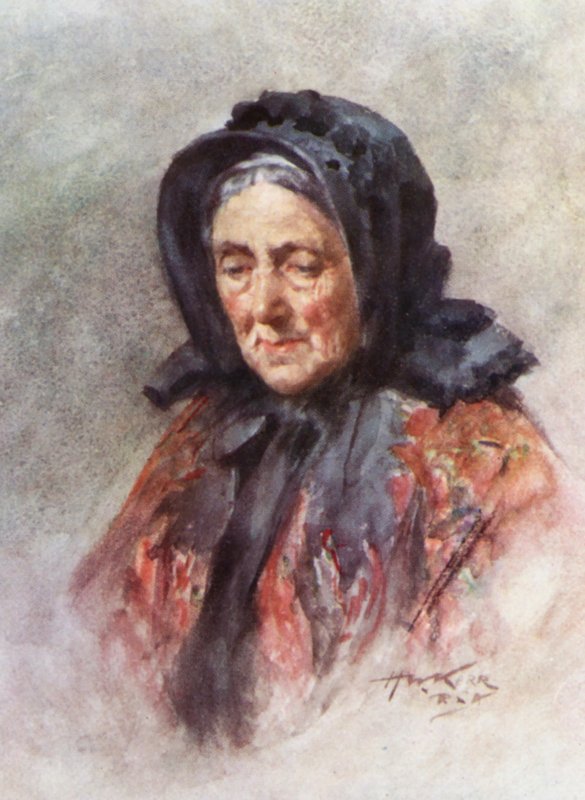 Sognets annaler: Den ældres hustru (farve litho) af Henry Wright Kerr
