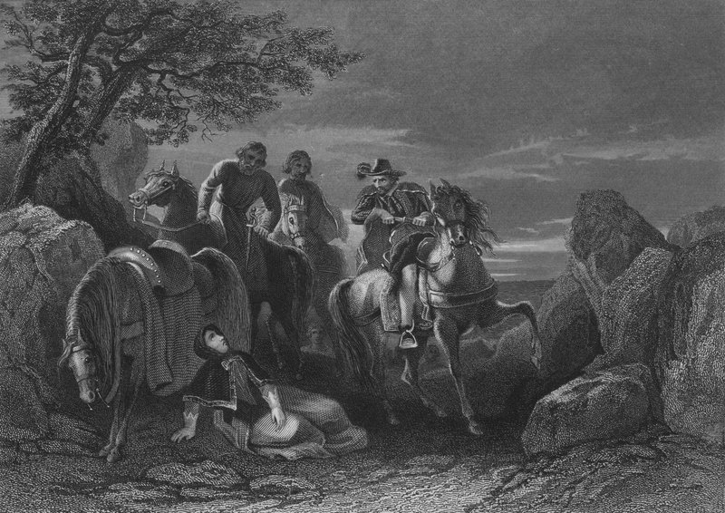 Hugh ONeill, jarl af Tyrone, og hans tilhængere forlader Ulster til det europæiske fastland under jarlernes flugt, 4. september 1607 af Henry after Warren