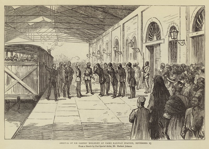 Ankomst af Sir Garnet Wolseley til Cairo Railway Station, 15. september af Herbert Johnson