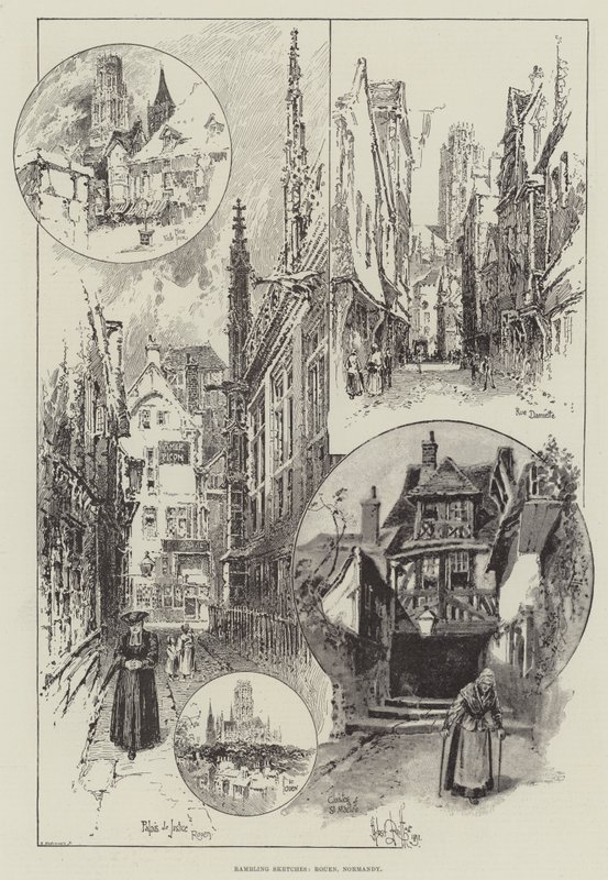 Vandrende skitser, Rouen, Normandiet af Herbert Railton