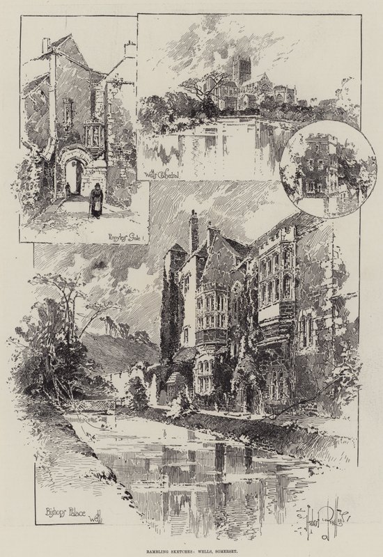 Vandrende skitser, Wells, Somerset af Herbert Railton