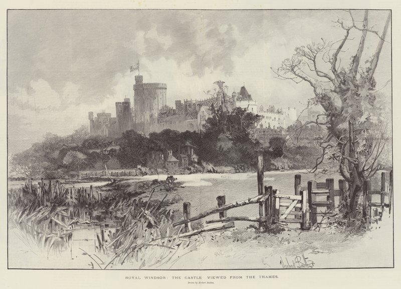 Royal Windsor, slottet set fra Themsen af Herbert Railton