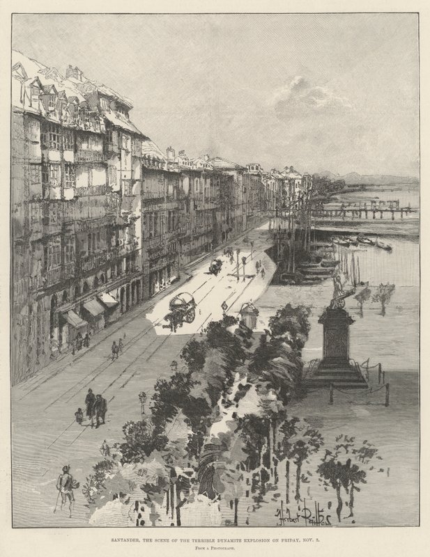 Santander, scenen for den frygtelige dynamiteksplosion fredag den 3. november af Herbert Railton