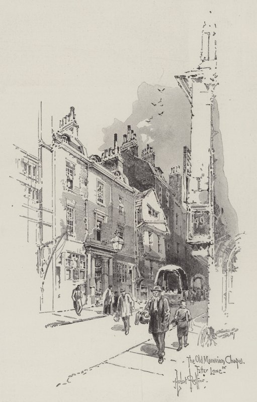 Det Gamle Moraviske Kapel i Fetter Lane af Herbert Railton