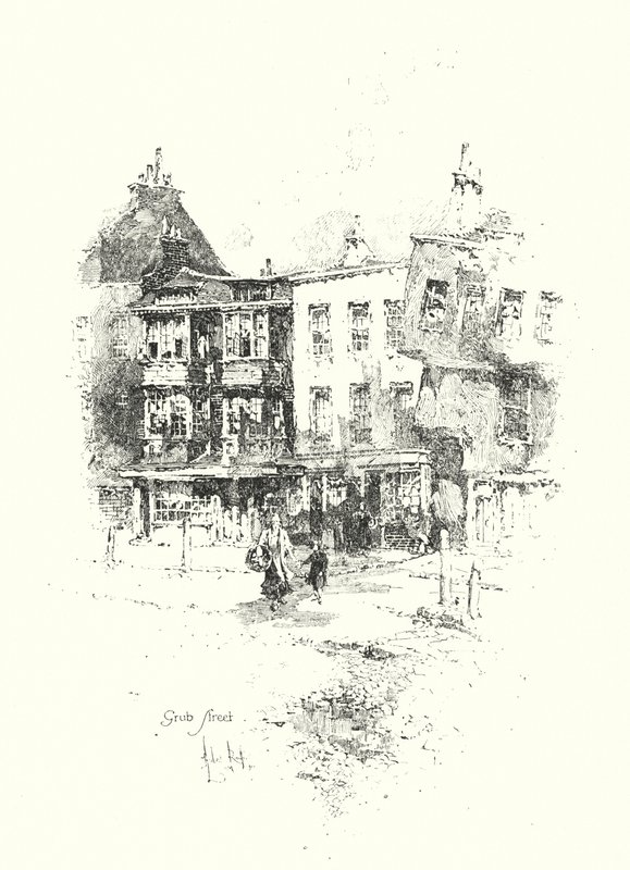 Grub Street, London (litho) af Herbert (after) Railton
