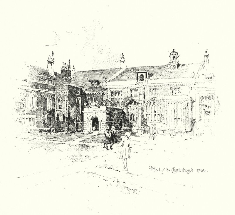 Hall i Charterhouse, London af Herbert (after) Railton