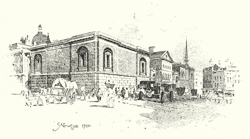 Newgate, London af Herbert (after) Railton