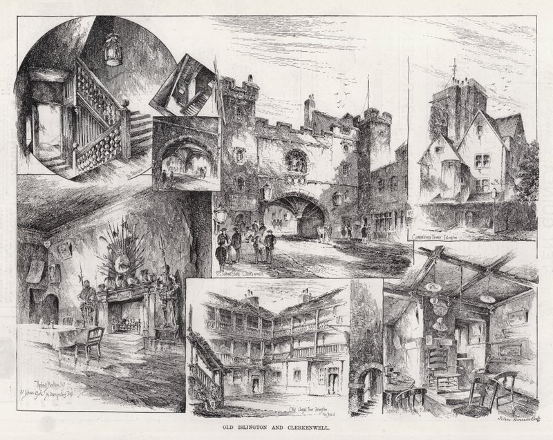 Old Islington og Clerkenwell (gravering) af Herbert (after) Railton