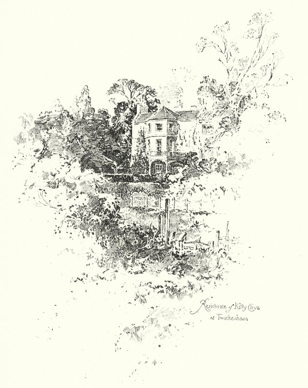 Residence for Kitty Clive, Twickenham, London (litho) af Herbert (after) Railton