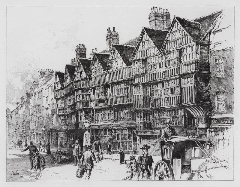 Staple Inn (gravering) af Herbert (after) Railton