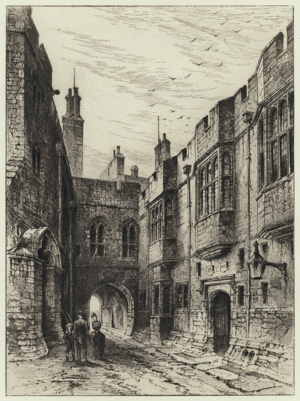 The Norman Gateway (gravering) af Herbert (after) Railton