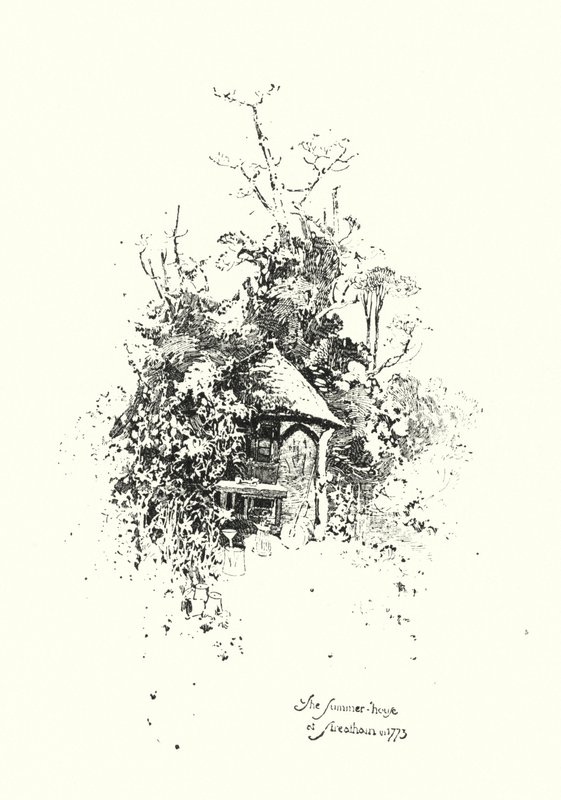 Sommerhuset i Streatham i 1773 (litho) af Herbert (after) Railton