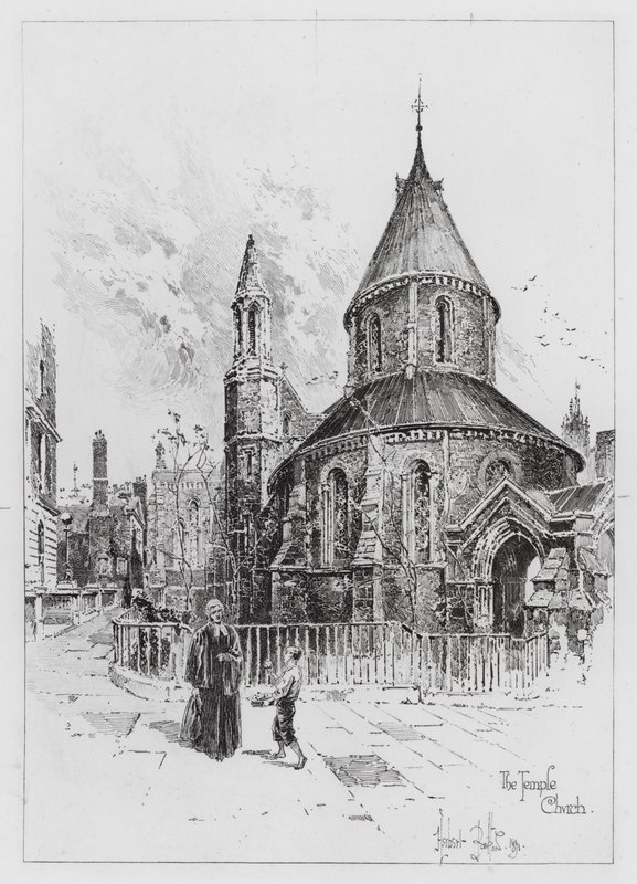 Tempelkirken (gravering) af Herbert (after) Railton