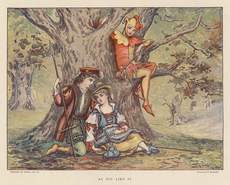 Shakespeare for de unge: As You Like It (farvelitografi) af Herbert (after) Sidney