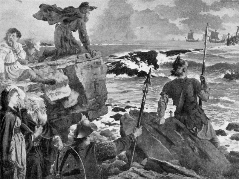 Ser vikingernes tilgang i kanalen af Herbert Alfred Bone