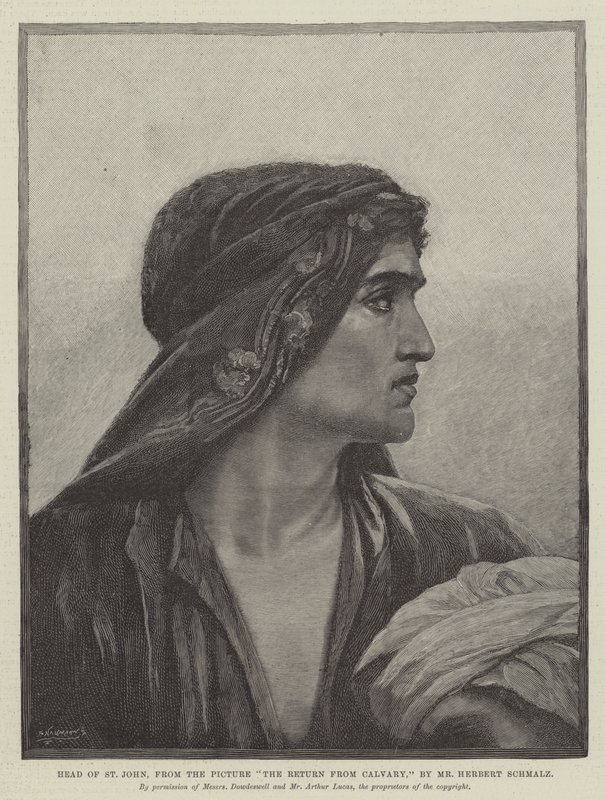 Head of St John, fra billedet The Return from Cavalry af Herbert Gustave Schmalz