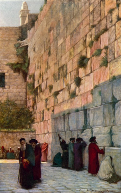 Klagesangens mur, Jerusalem af Herbert Gustave after Schmalz