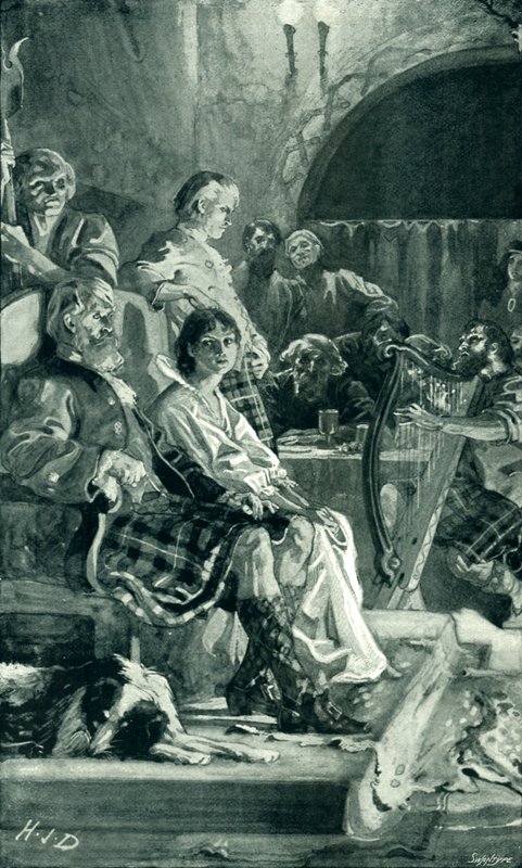 Scene i Hall of a Highland Chieftain i det syttende århundrede af Herbert James Draper