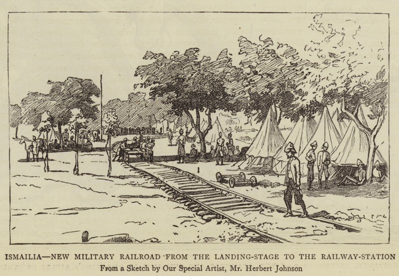 Ismailia, New Military Railroad fra landingsstadiet til jernbanestationen af Herbert Johnson