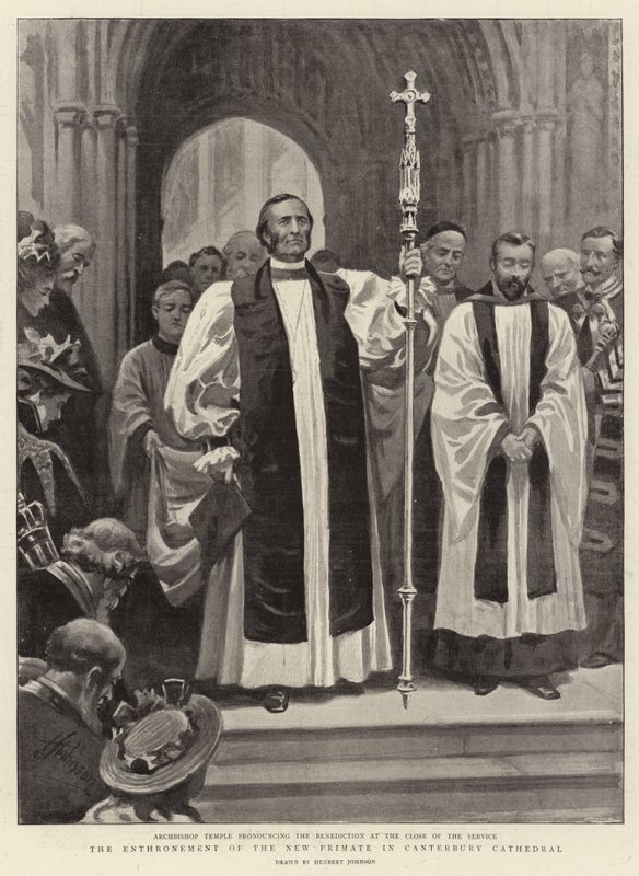 Tronsættelsen af den nye primat i Canterbury Cathedral af Herbert Johnson