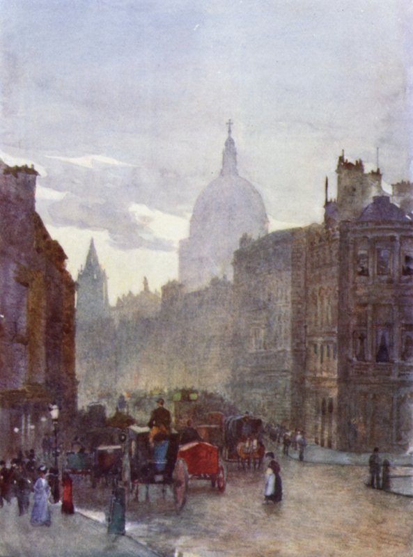 Fra Cannon Street Station (farve litho) af Herbert Menzies (after) Marshall