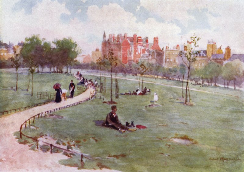 Green Park (farve litho) af Herbert Menzies (after) Marshall