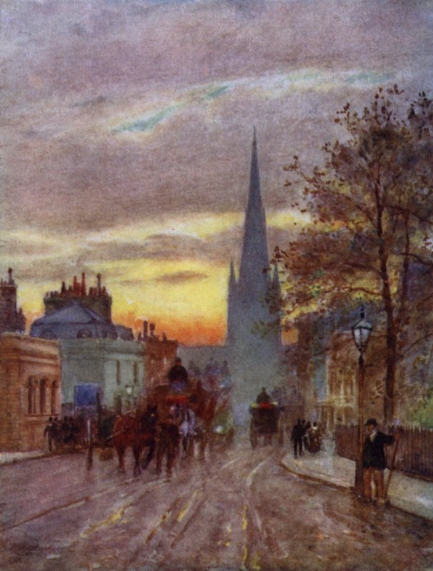 Grosvenor Road, Pimlico (farve litho) af Herbert Menzies (after) Marshall