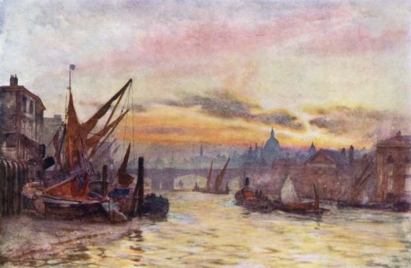Lavvande ved Southwark (farve litho) af Herbert Menzies (after) Marshall
