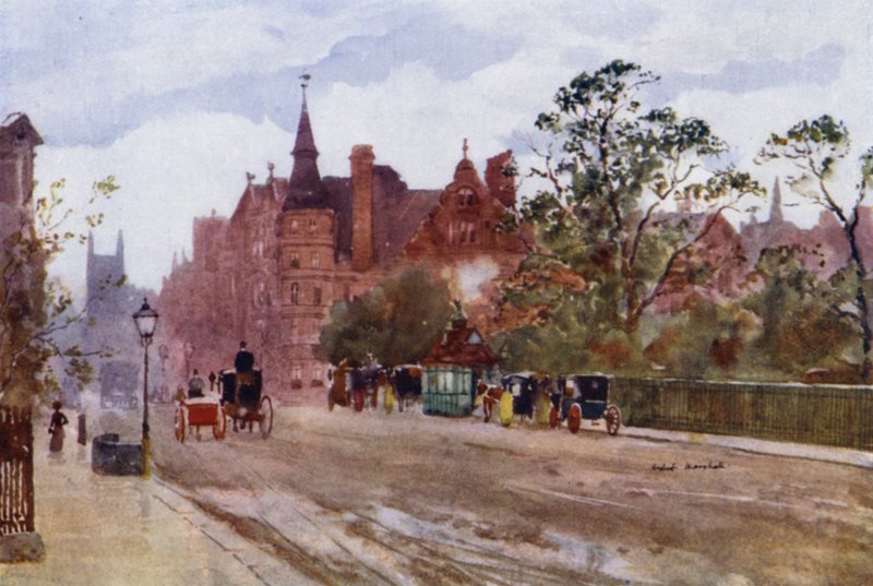 Pont Street, Chelsea (farve litho) af Herbert Menzies (after) Marshall