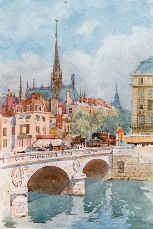 Pont St Michel og Ste Chapelle, Paris af Herbert Menzies Marshall