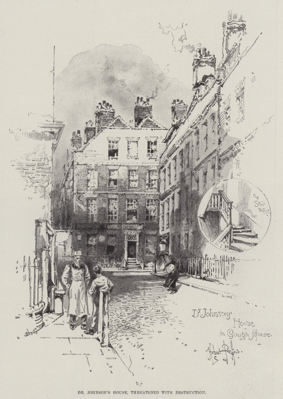 Dr. Johnsons hus, truet med ødelæggelse af Herbert Railton