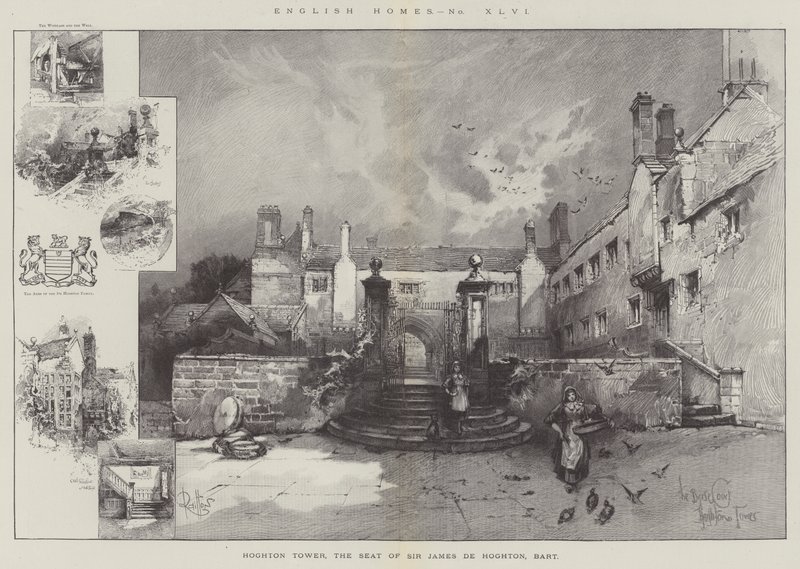 Hoghton Tower, sæde for Sir James de Hoghton, baronet af Herbert Railton