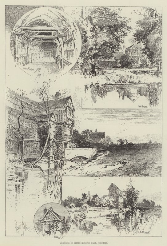 Skitser af Little Moreton Hall, Cheshire af Herbert Railton