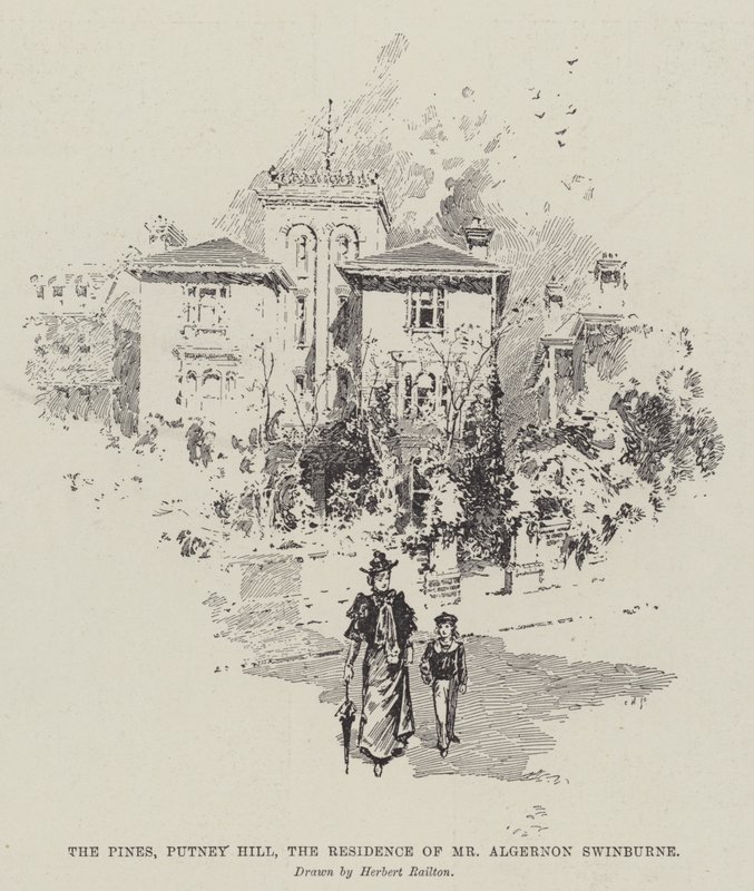 The Pines, Putney Hill, boligen for hr. Algernon Swinburne af Herbert Railton