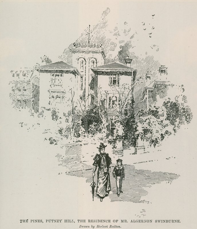 The Pines, Putney Hill, bopæl for hr. Algernon Swinburne af Herbert Railton