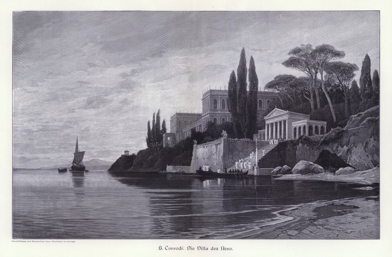 The Villa of Nero (gravering) af Herman David Salomon Corrodi