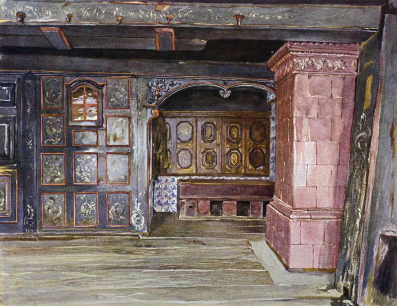 En del af salen i E Harden House, Neuengamme, nær Hamborg af Hermann Haase