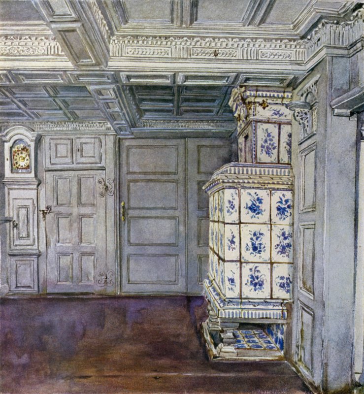 En del af salen i Inselmann-huset, Neuengamme, nær Hamborg af Hermann Haase